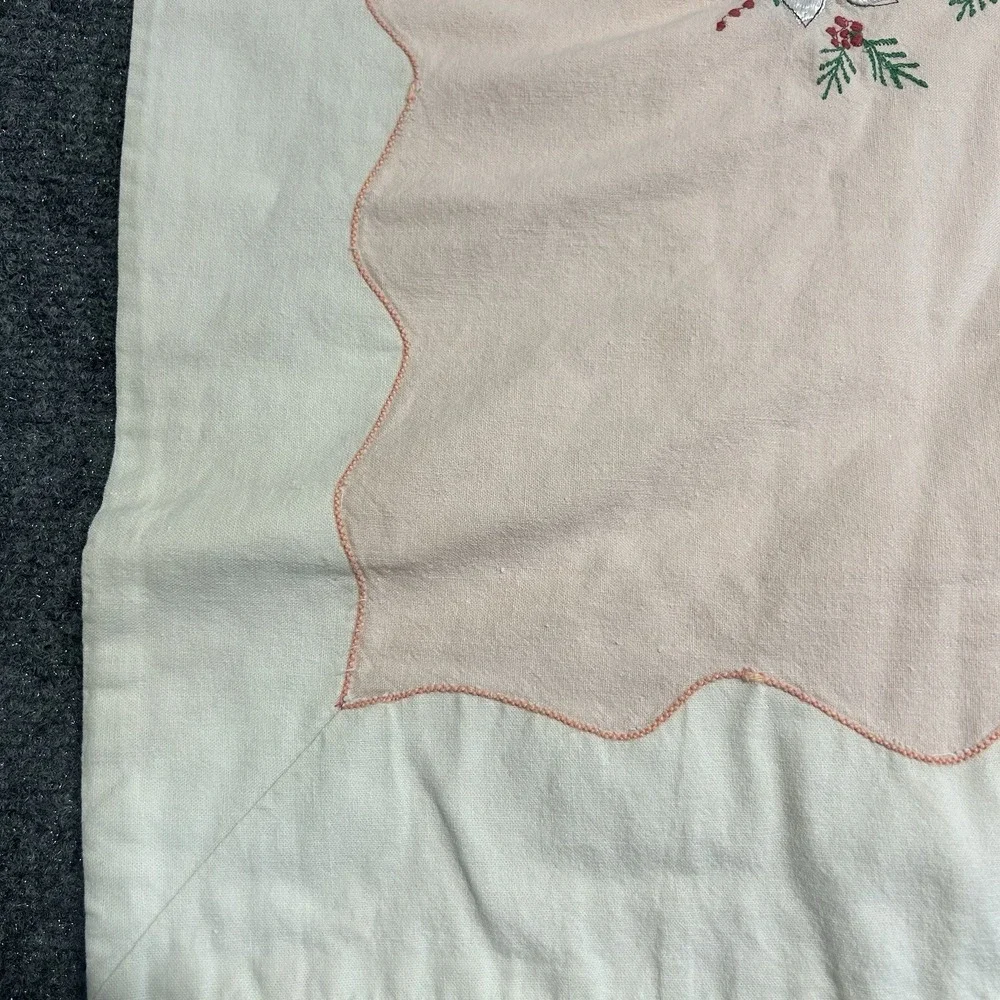 Vintage Embroidered Cover Floral‎ Pink And White 84x102 Grannycore Cottagecore
